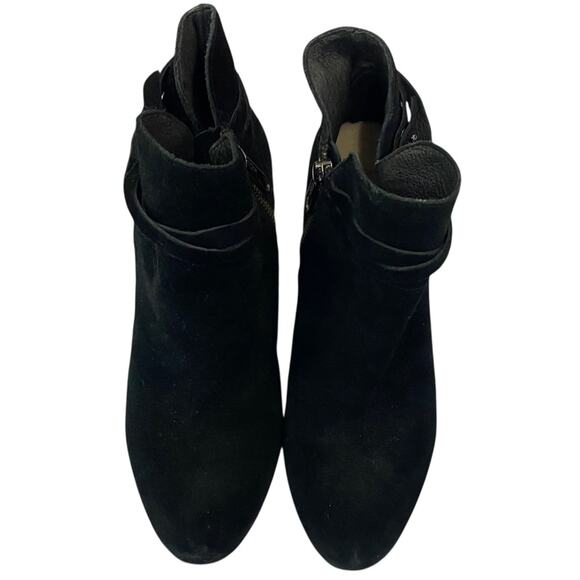 UGG Australia  Alexandra Suede Wedge Black/Cream Fur Trim Boots - Size 7.5 - Picture 3 of 8